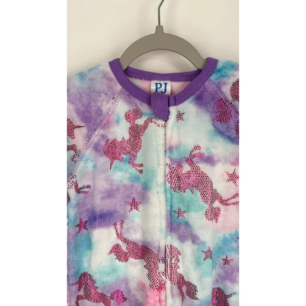 Childrens PJ Place Baby Girls Unicorn & Petal Fleece One Piece Pajamas 12-18M